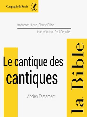 cover image of Le Cantique des Cantiques